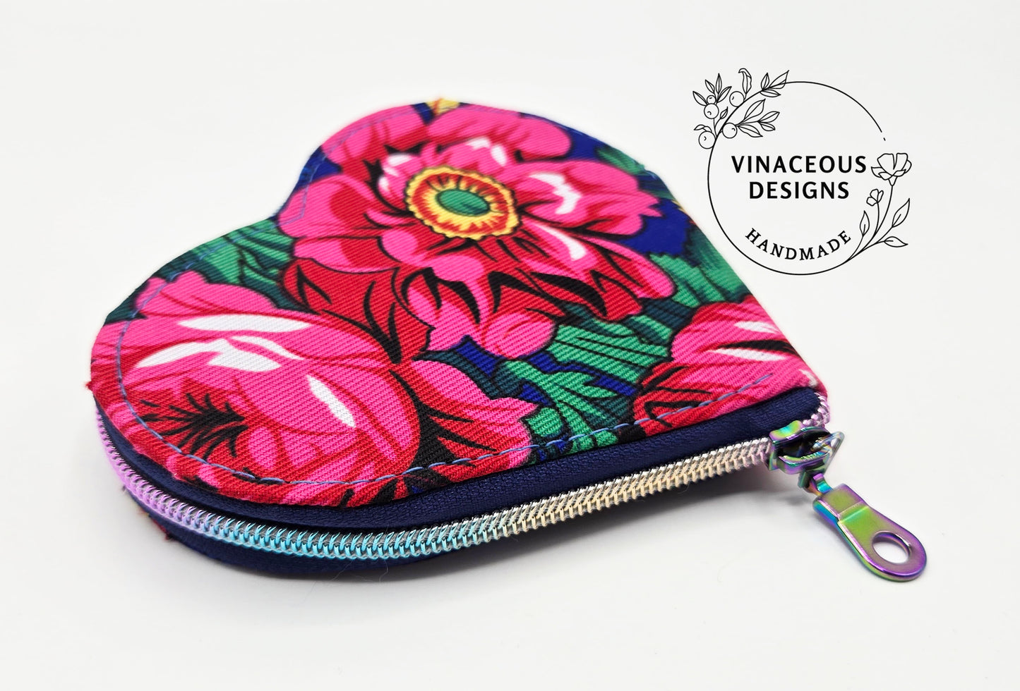 Masani Heart Zip Around Wallet, Blue
