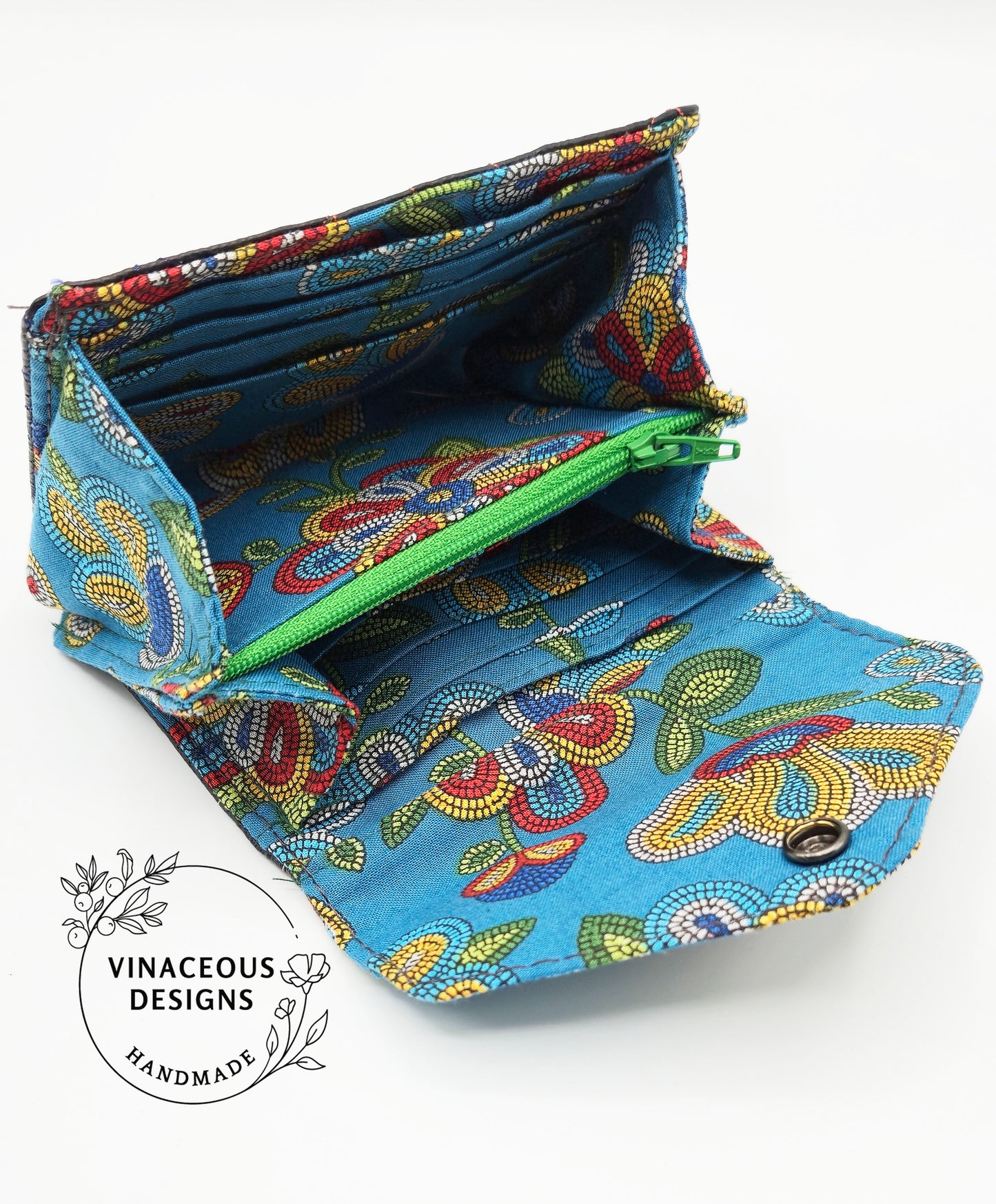 Turquoise Floral Wallet
